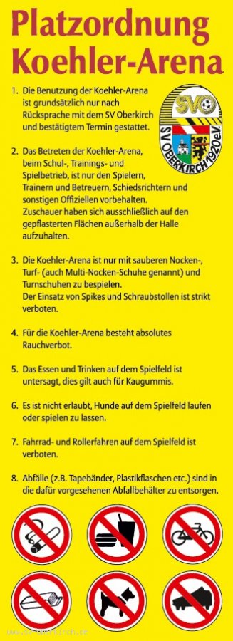 Koehler Arena - Platzordnung